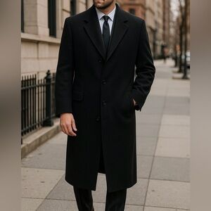 Nino Cerruti Men’s Cashmere Wool Blend Overcoat – Size 46L – Vintage 1980s